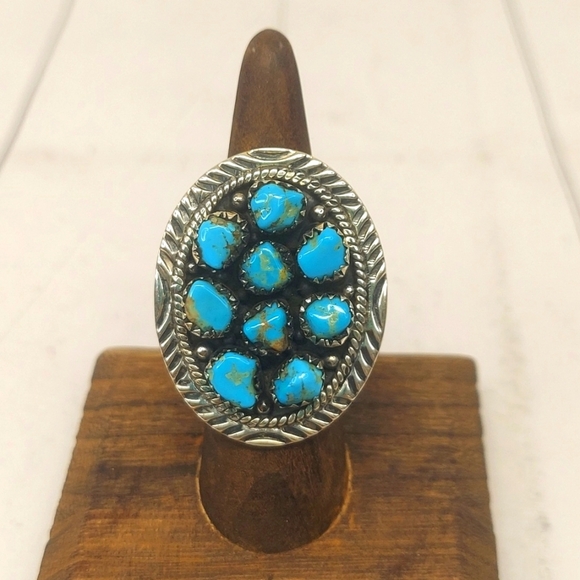 Turquoise cluster Ring - Picture 2 of 7